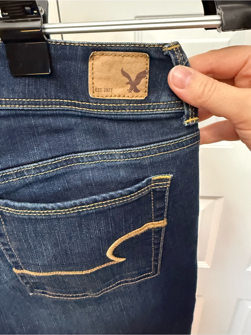 American Eagle Outfitters Dark Blue Flare Jeans - Picture 5 of 9